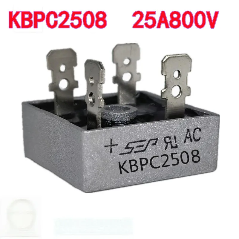 جسر مقوم أحادي الطور، جسر مربع 25 أمبير 800 فولت، كومة مقوم الجسر KBPC2508 مع التيار والجهد المقدر بالكامل