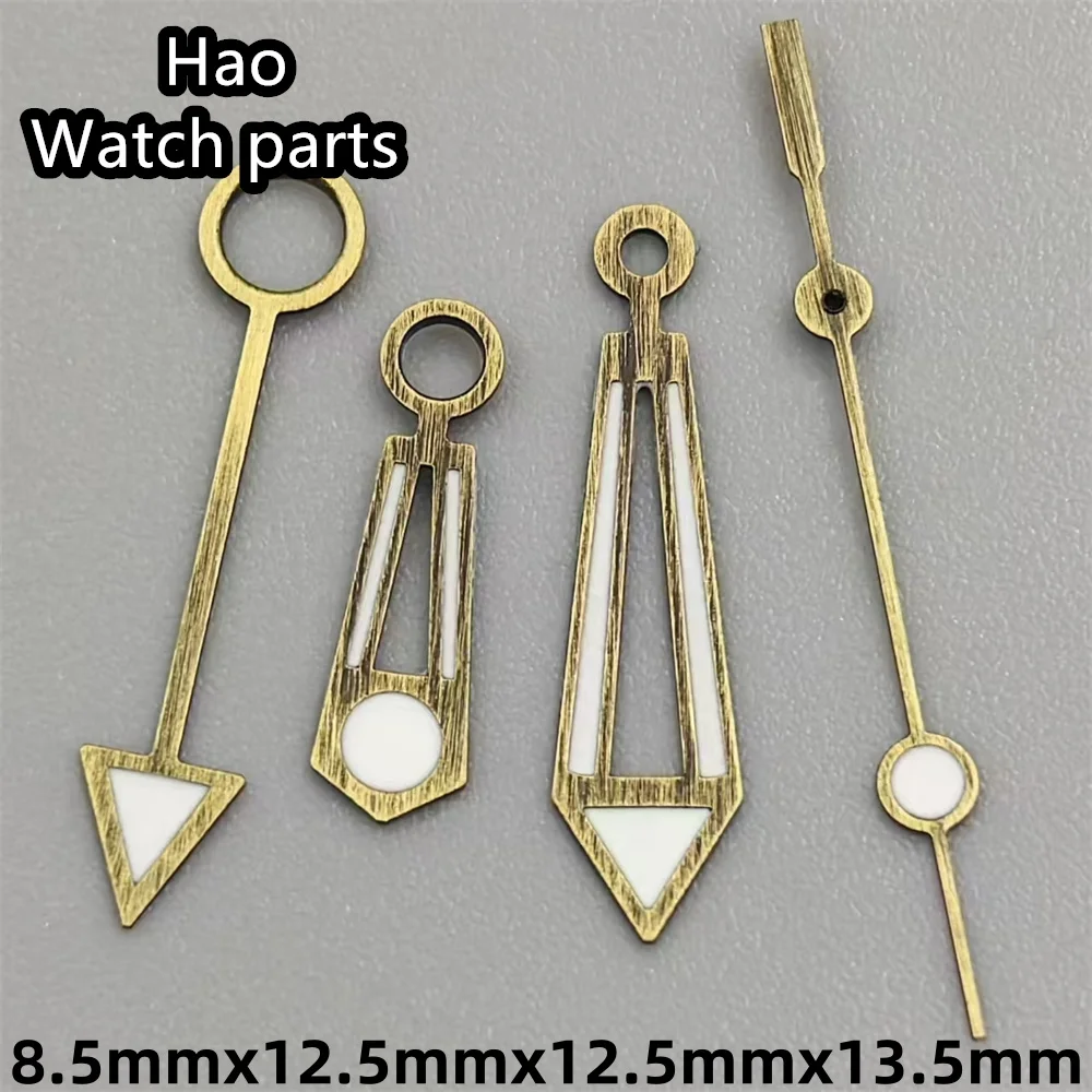 Vintage Bronze GMT Watch Hands Pointer Green Luminous Fit NH34 GMT Automatic Movement Watch Accessories