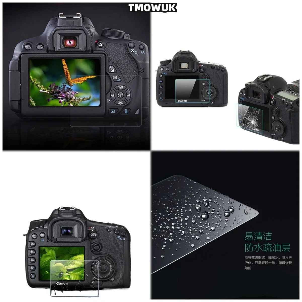 For Canon 6D Privacy Screen Protector - 9H Tempered Glass Anti-Scratch Film With Dual-Side Privacy View & Anti-Glare Coating