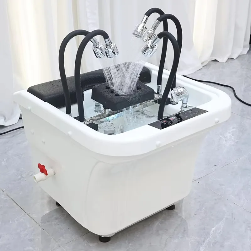 High End Barber Salon Furniture Head Therapy Washing Sink Modern Luxury Shampoo Basin With Water Circulation