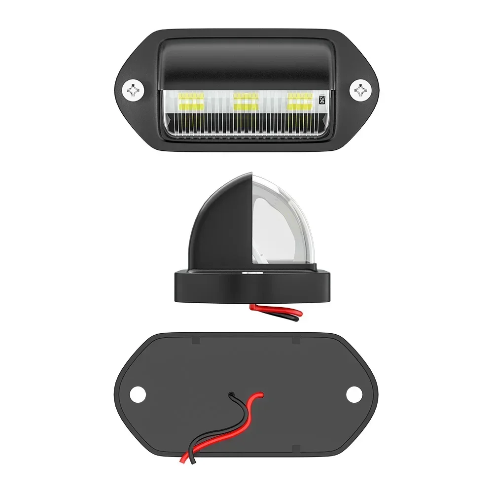 1/2PCS 6LED Car License Number Plate Light For SUV Truck Trailer Van Tag Step Lamp White Bulbs Car Products License Plate Lights