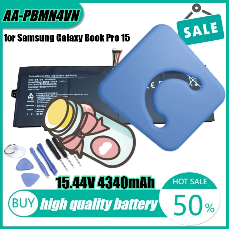 

15,44 В 67 Втч 4340 мАч AA-PBMN4VN Аккумулятор для ноутбука Samsung Galaxy Book Pro 15 NP950QDB NP950XDB + инструмент