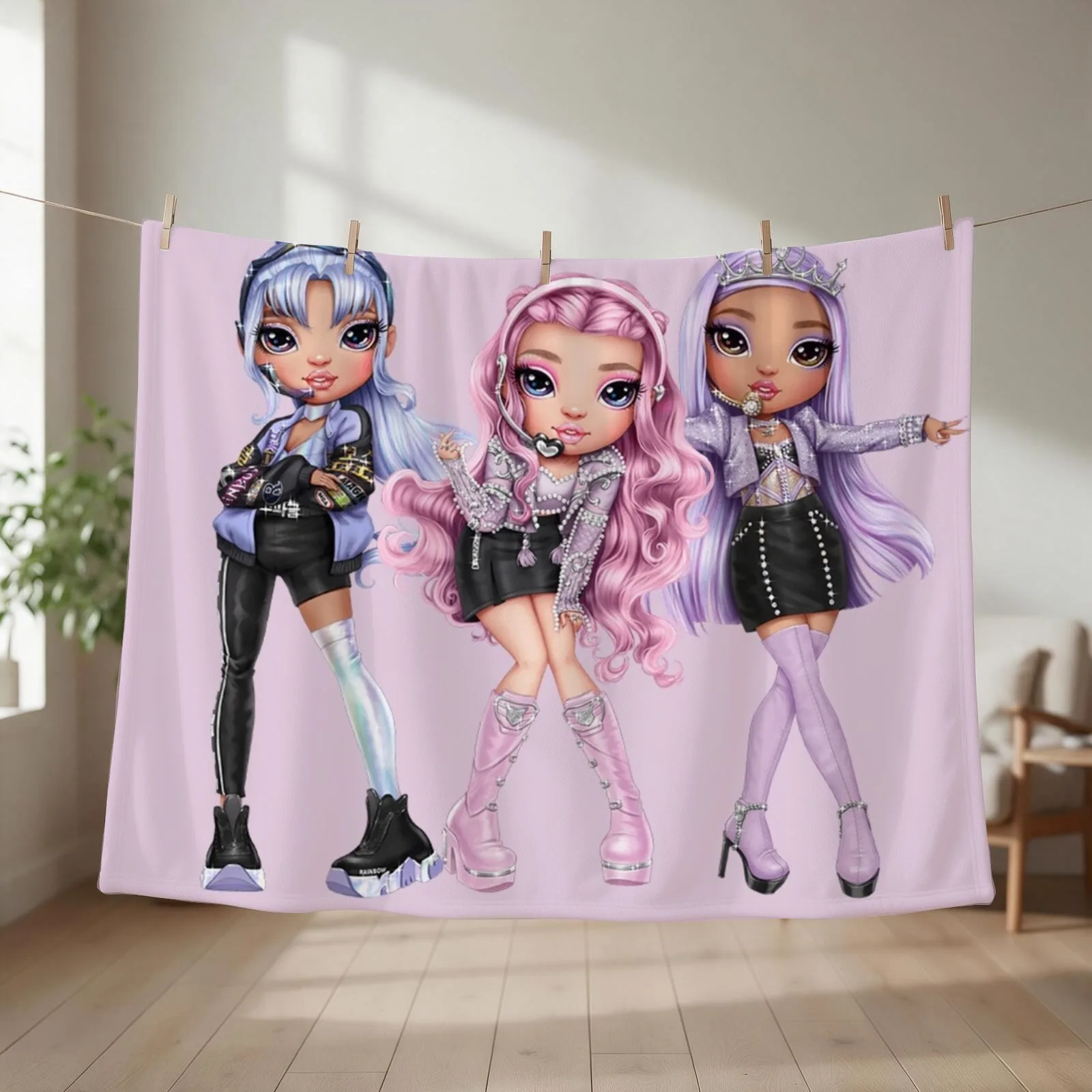 Rainbow High Seoul Select Royal Three Throw Blanket couch cozy soft plush fuzzy picnic outdoor blanket