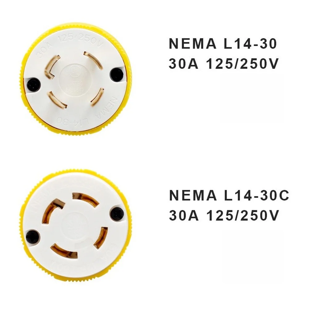 Four-Core Anti-Drop Socket Intended for RV Power Distribution Systems Using L14-30P and L14-30C Specifications