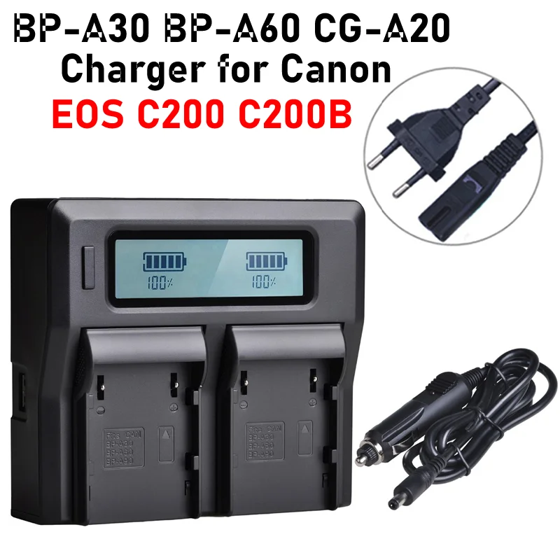 

EOS C200 Battery Charger Car Charger CG-A20 CG-A10 BP-A30 BP-A60 Charger for Canon EOS C200 C200B Charger