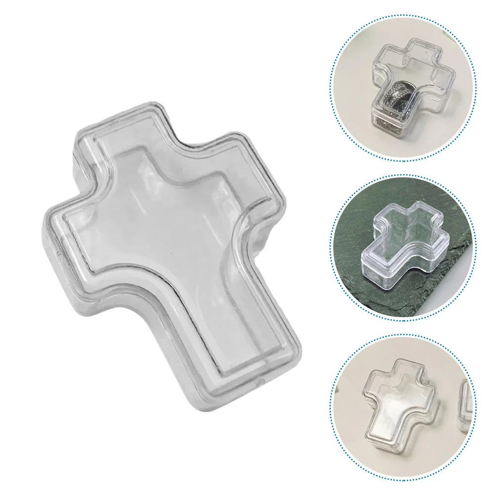 

Набор из 15 прозрачных пластиковых коробок для хранения украшений, органайзер в форме креста с крышкой, держатель для кулонов и браслетов, демонстрационный контейнер