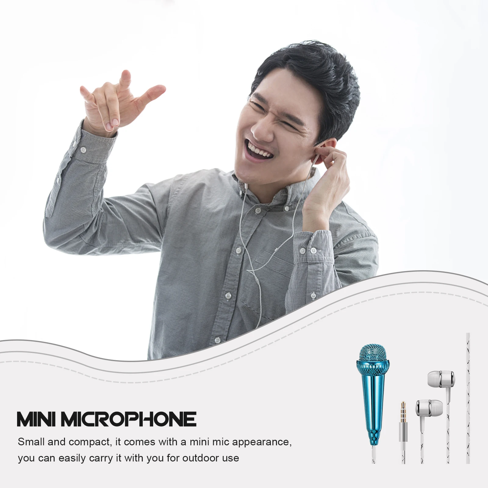 

Tiny Microphone Mini Portable Phone Mic for Recording Singing Live Streaming Video Blogging Small Household Gift