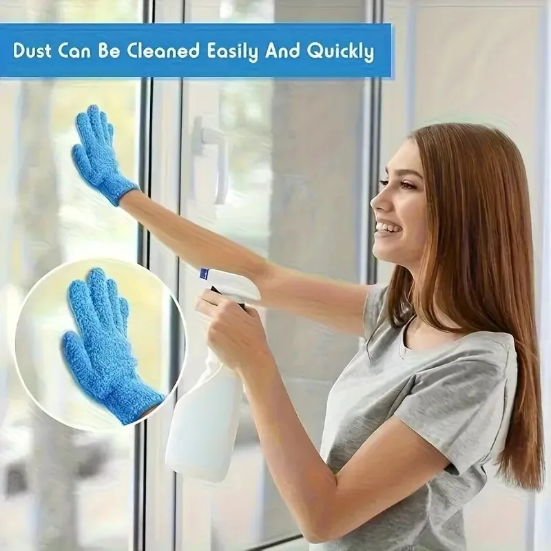 Ultra-Fine Microfiber Dusting Gloves- Coral Fleece Elastic Breathable, Easily Cleans Dust From Cars, Boats, Rvs, Plant Surfaces