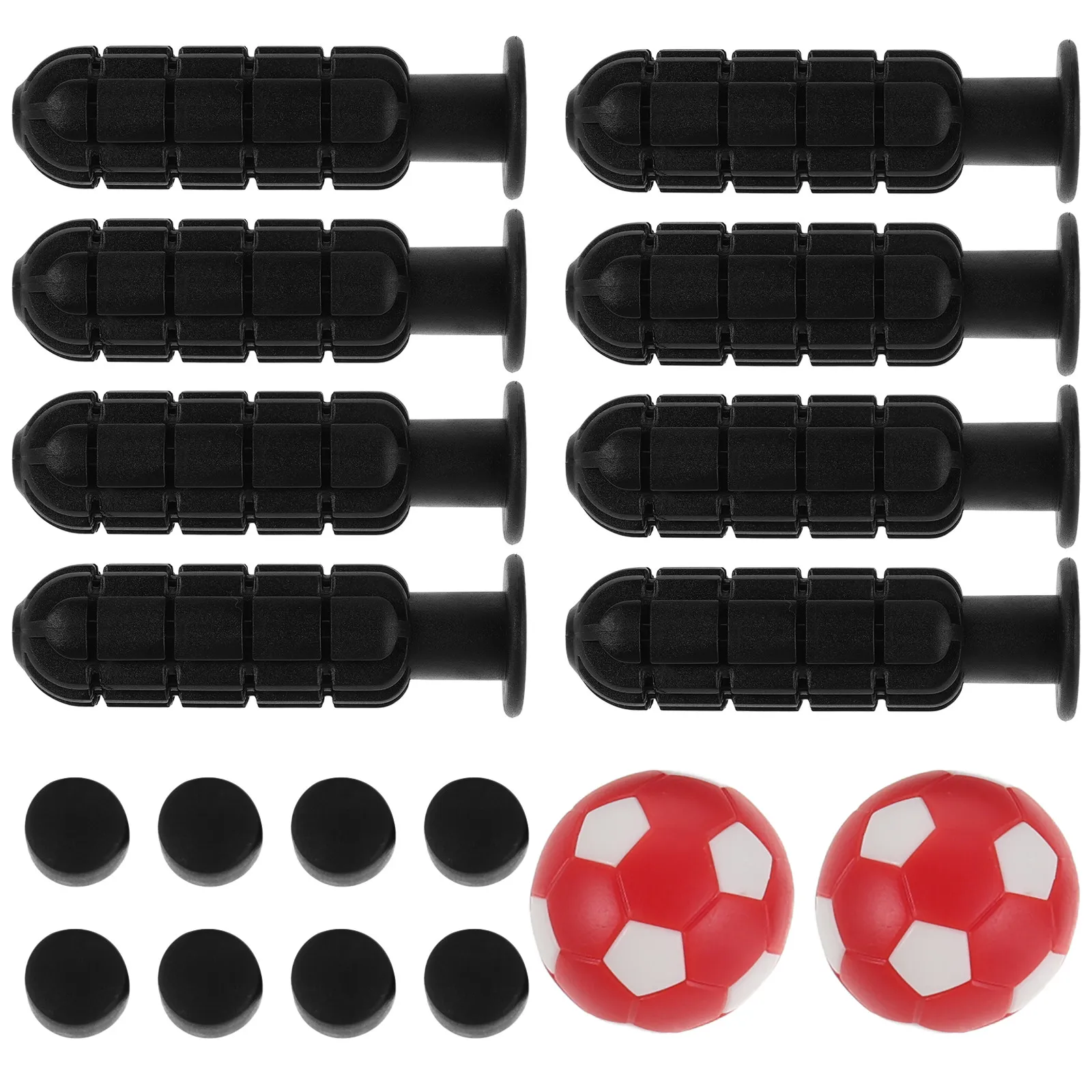 

1Set Foosball Table Replacement Parts Plastic Handles Rod End Caps Mini Soccer Balls Table Soccer Accessories for Desktop