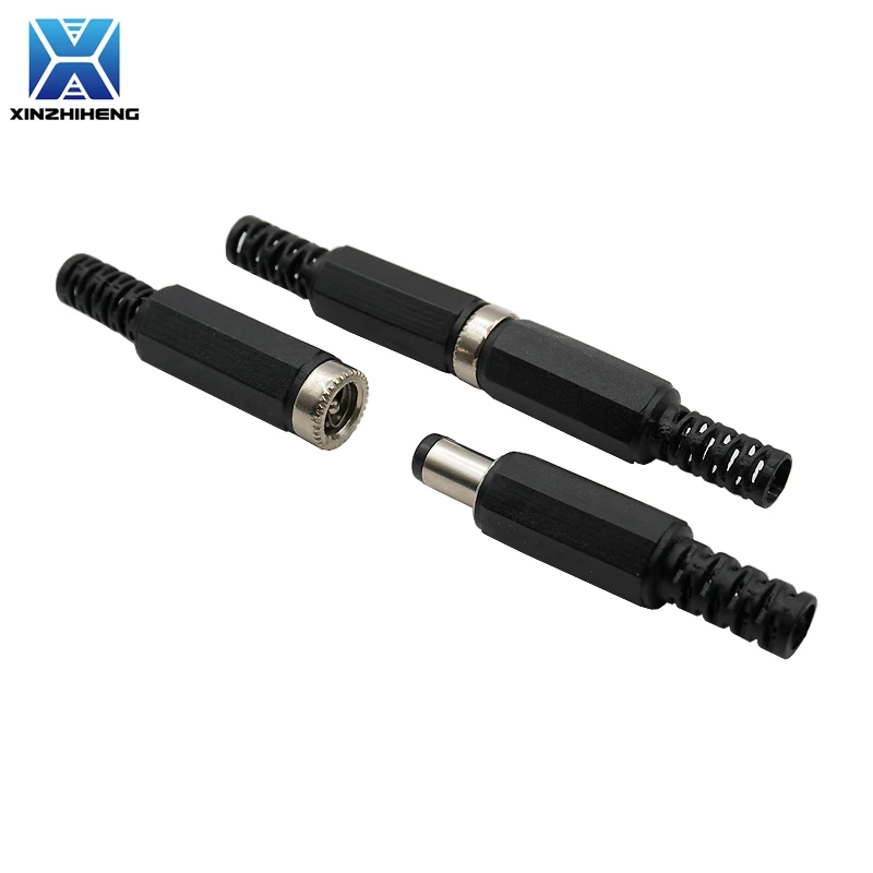 10pcs DC005 5.5*2.1mm DC Power Jack Plug 5.5*2.5mm Male/Female Socket Panel Mount Adapter Connectors 5.5x2.1mm / 5.5x2.5mm view 5