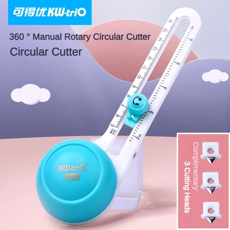 Circular Paper Cutter Scrapbook Cards DIY Round Cutting Knife 360 Rotary Circle Cutter Hole Punch Office Supplies Stationary