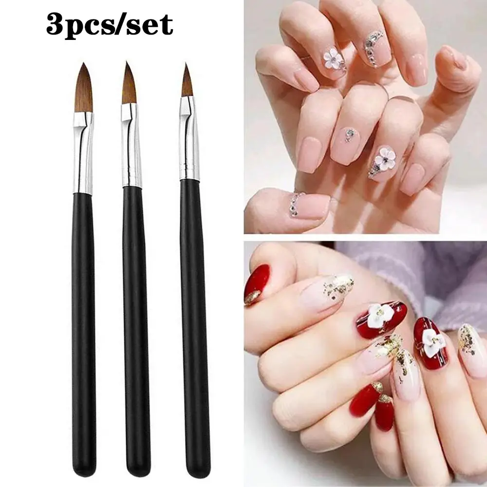 3/5PCS Acrylic Nail Brushes Set For Acrylic Powder Nail Glue Acrylic Application/Extension/Carving Nail Professional Brushes 15/