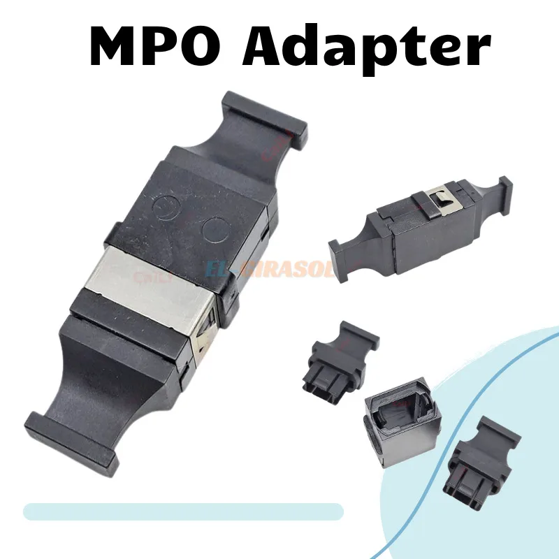 High Quality 10Pcs Black MPO MTP Adapter Fiber Optic Flange Coupler Optical Connector  Black  PC Material Low insertion loss