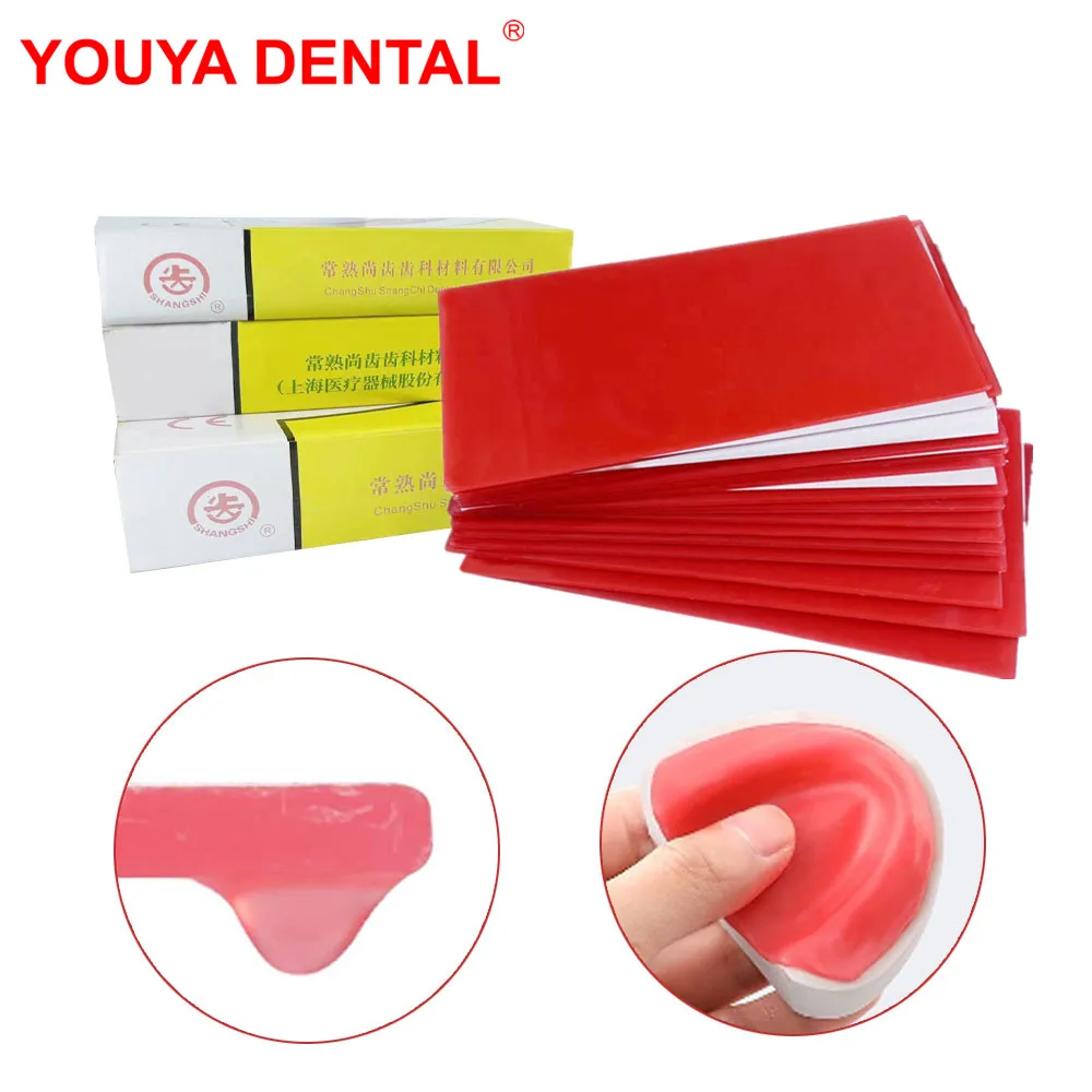 1 Box Dental Wax Sheet Dentist Auxiliary Dental Wax Base Plate Materials Red Wax 1.3mm 1.5mm  2.0mm Thickness  for Dentistry Lab