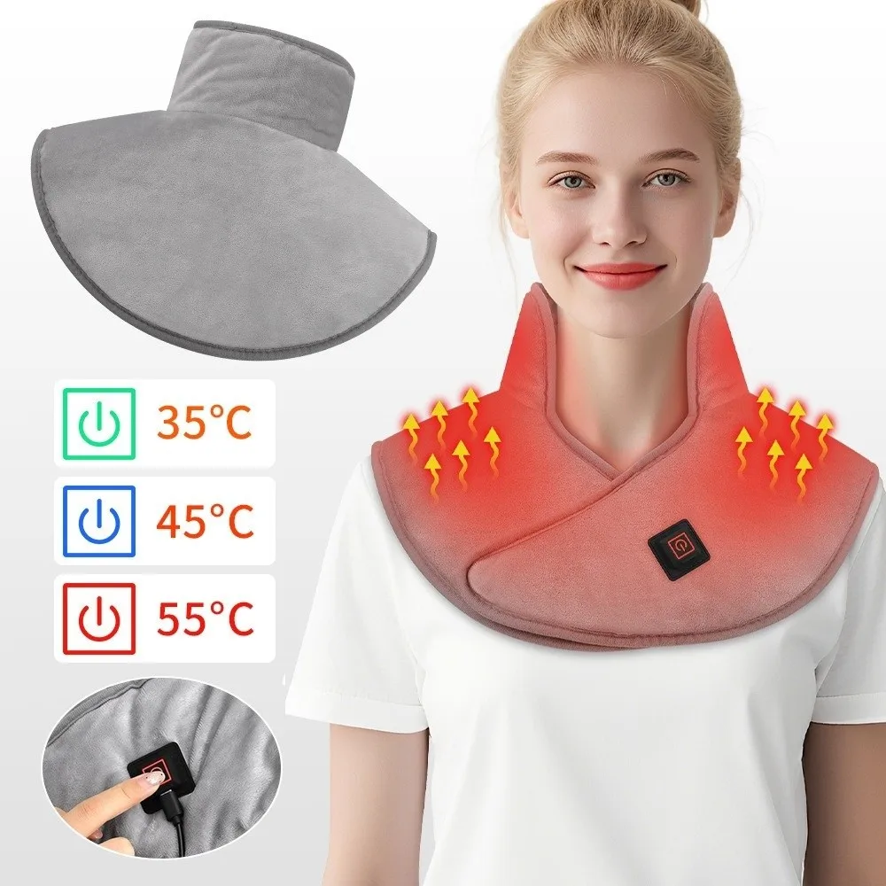 

Soft Comfortable Heating Shoulder Pad Three Gear USB Powered Heating Neck Wrap Large Area Warm Electric Warmer Shawl Home