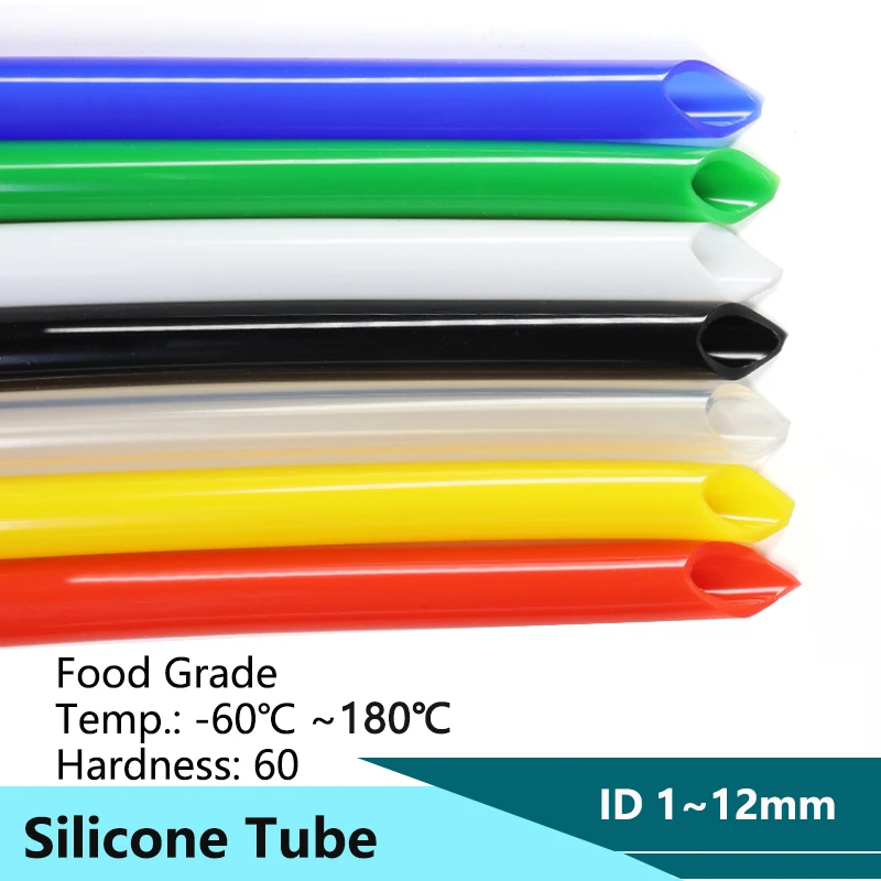 1M Silicone Tube Flexible Rubber Hose Food Grade Soft Drink Pipe Water Connector ID 1 2 3 4 5 6 7 8 9 10 12mm Watering Tube