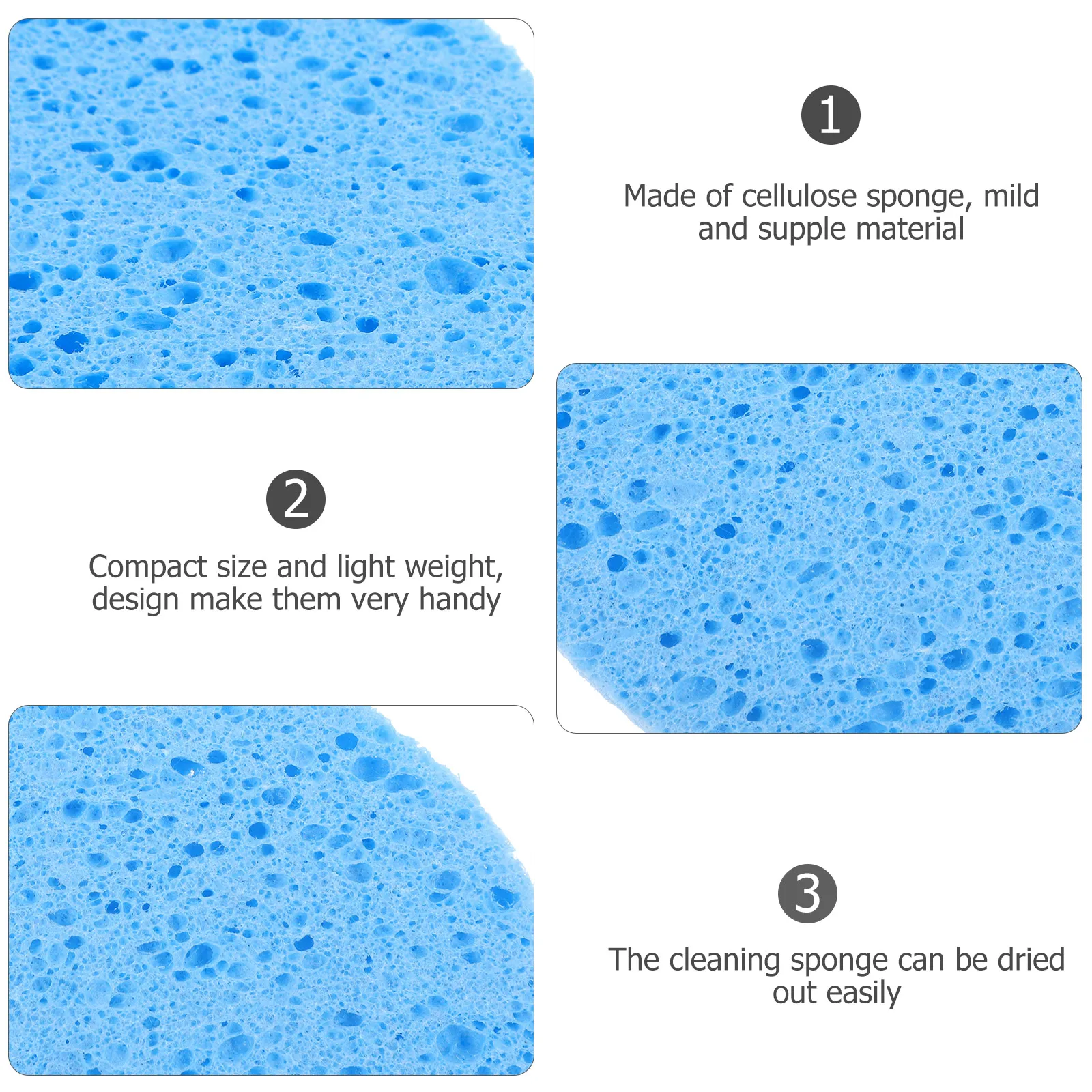 

12pcs Facial Sponges Face Washing Sponge Makeup Remover Tool Exfoliating Cleansing Supple Portable Travel Face Scrubber