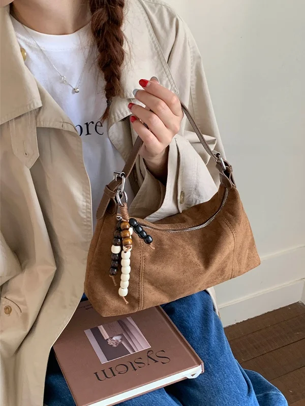 

Осенне-зимняя матовая женская сумка через плечо 2025 года, новая повседневная простая сумка с мягкой ручкой, коричневая сумка кросс-боди, премиум-класс