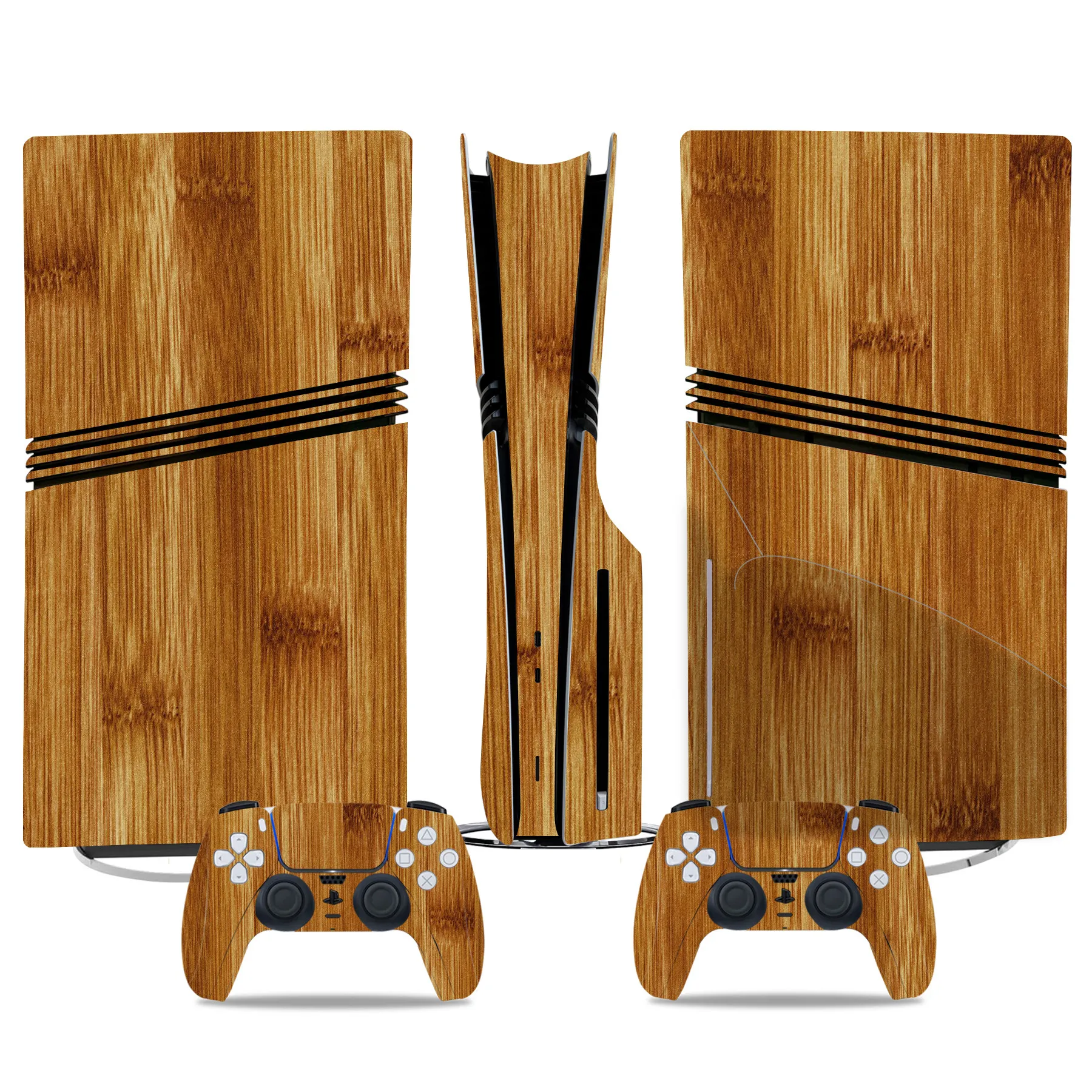 Wood new Design Decal Skin For PS5 Pro Disc edition Skin Sticker+2PCS Controller Skins For PS5 pro Disc edition Game Accessories