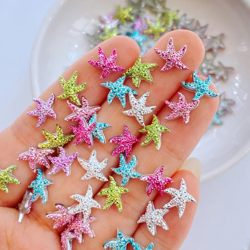 

100pcs/Bag Kawaii Mini Colorful Stars 3D Cute Nail Art Decorations Macaron Nails Charms Designs DIY Resin Nail Accessories