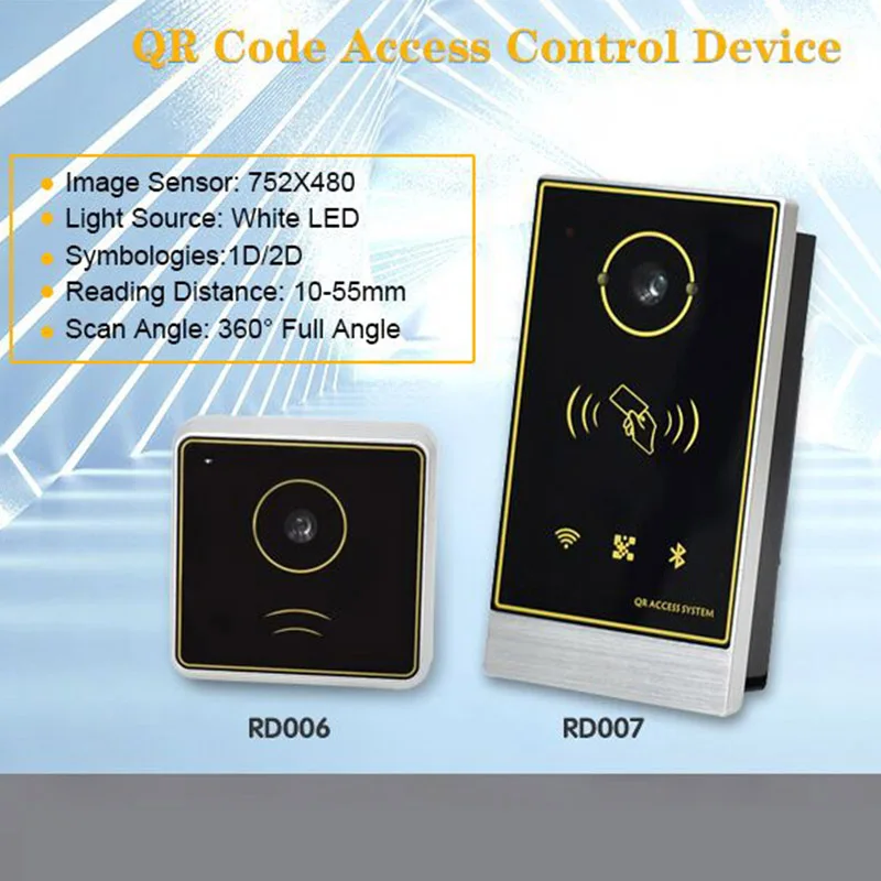 قارئ بطاقات التحكم في الوصول اللاسلكي NFC عالي الجودة Wiegand 26/34 TCP/IP QR Code #5