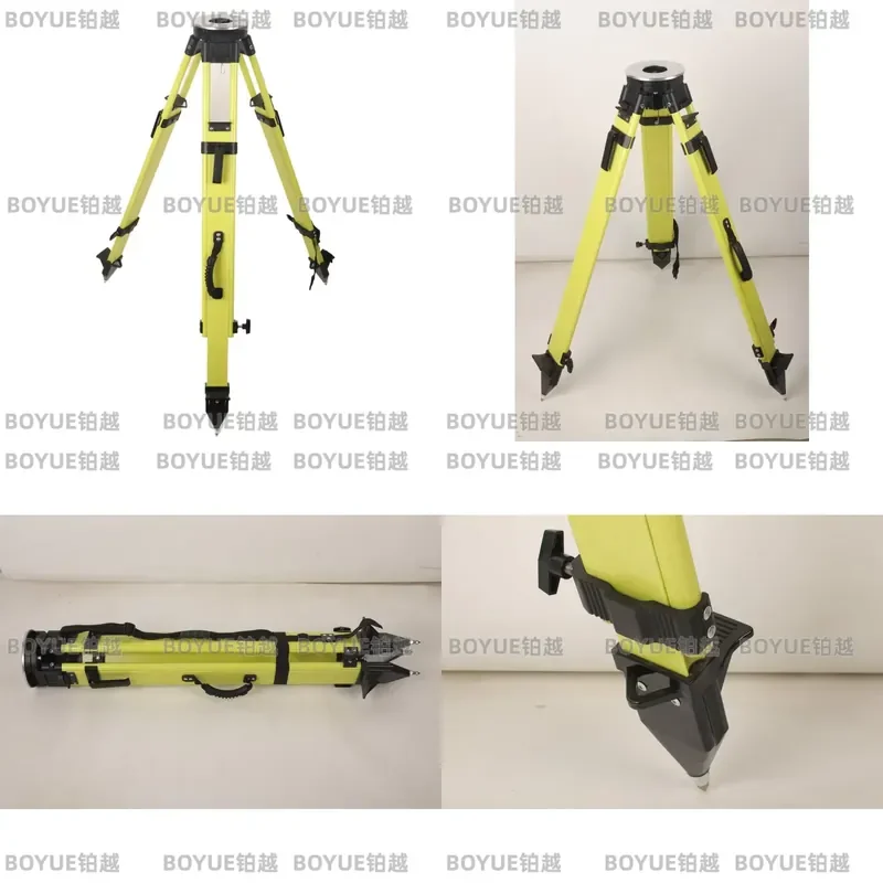 Heavy Duty Fiberglass Tripod Stand Round Head for Total Station Theodolite Surveying Equipment Measurement Tool Stable