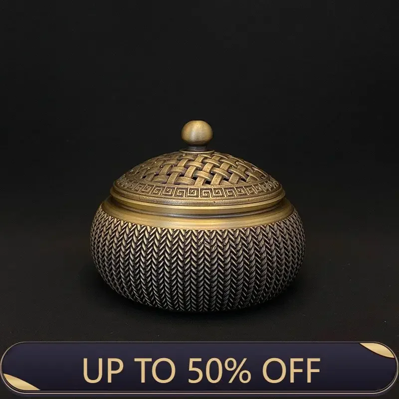 Brass Wheat Ear Stove Incense Burner Household Indoor Sandalwood Stove Decorative Metal Hollow Cover Stove