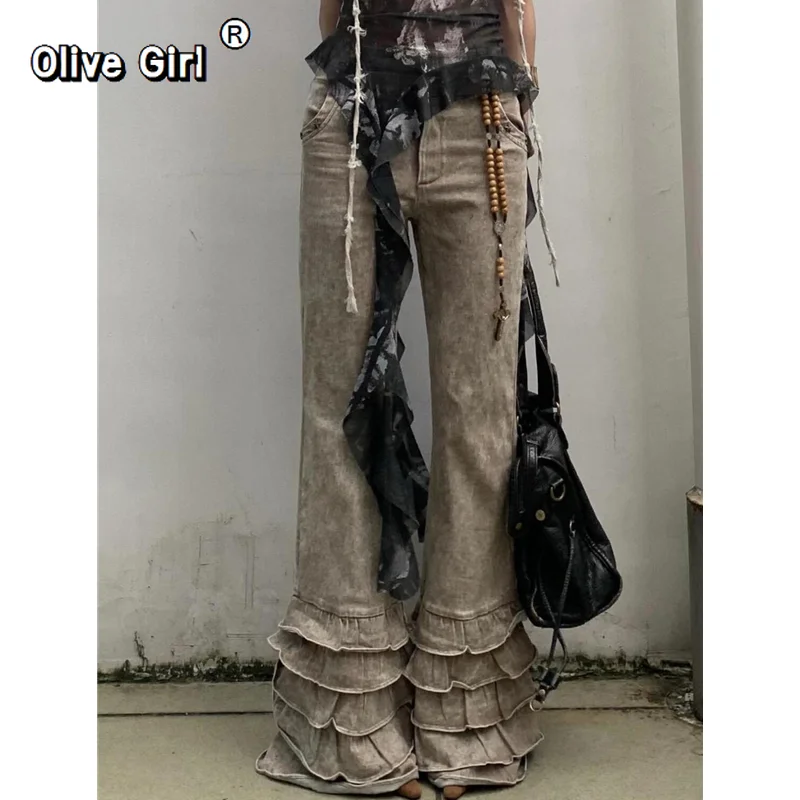 بنطلون جينز نسائي Y2K واسع الساق فضفاض غير رسمي من قماش الدنيم Harajuku حلو عالي الخصر فضفاض جينز عتيق لخريف 2026 #3