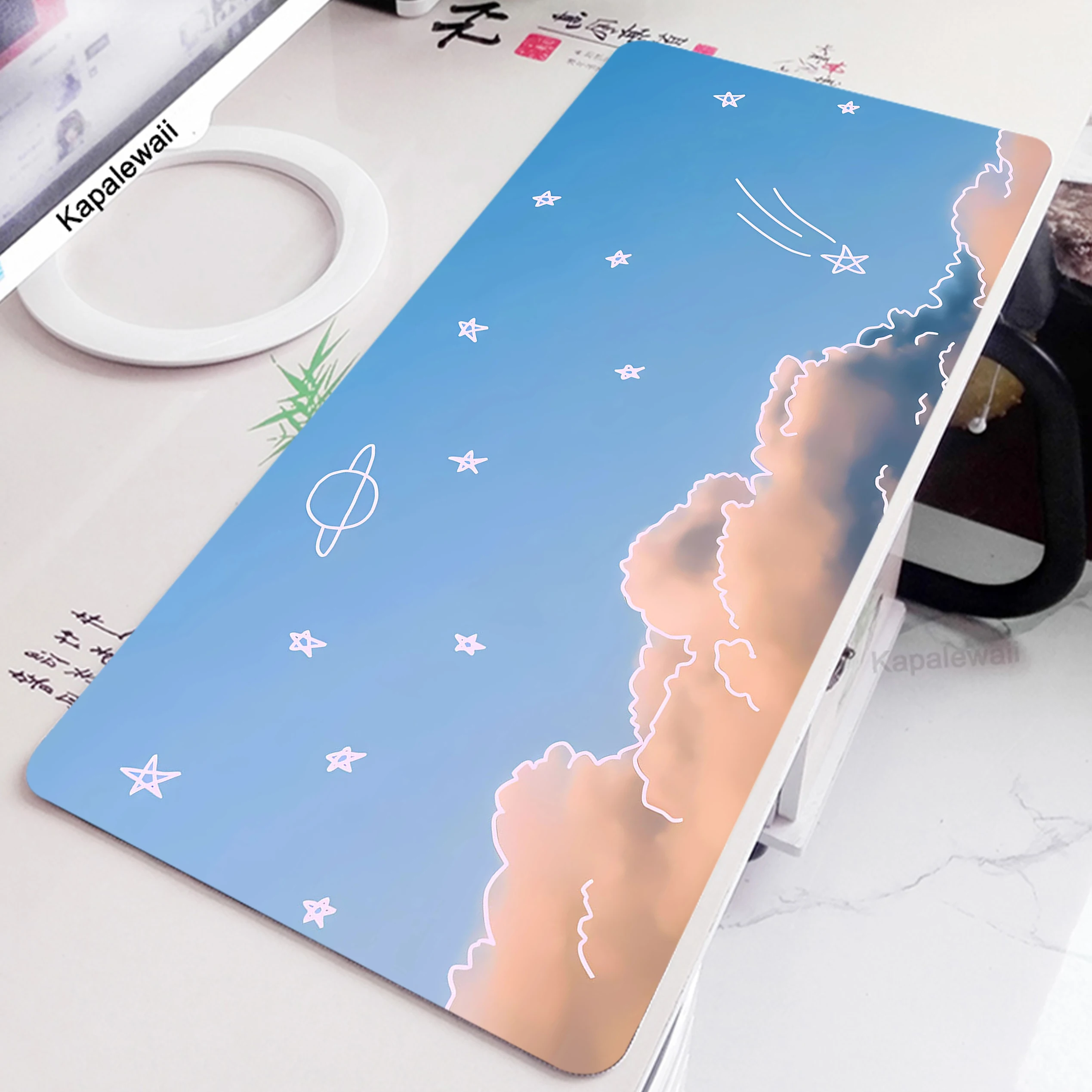 Space Mouse Pad Pc Rubber Mousepad Apoio De Pulso Teclado Mouse Mat Kawaii Cute Keyboard Pads Office Large Desk Protector Mat