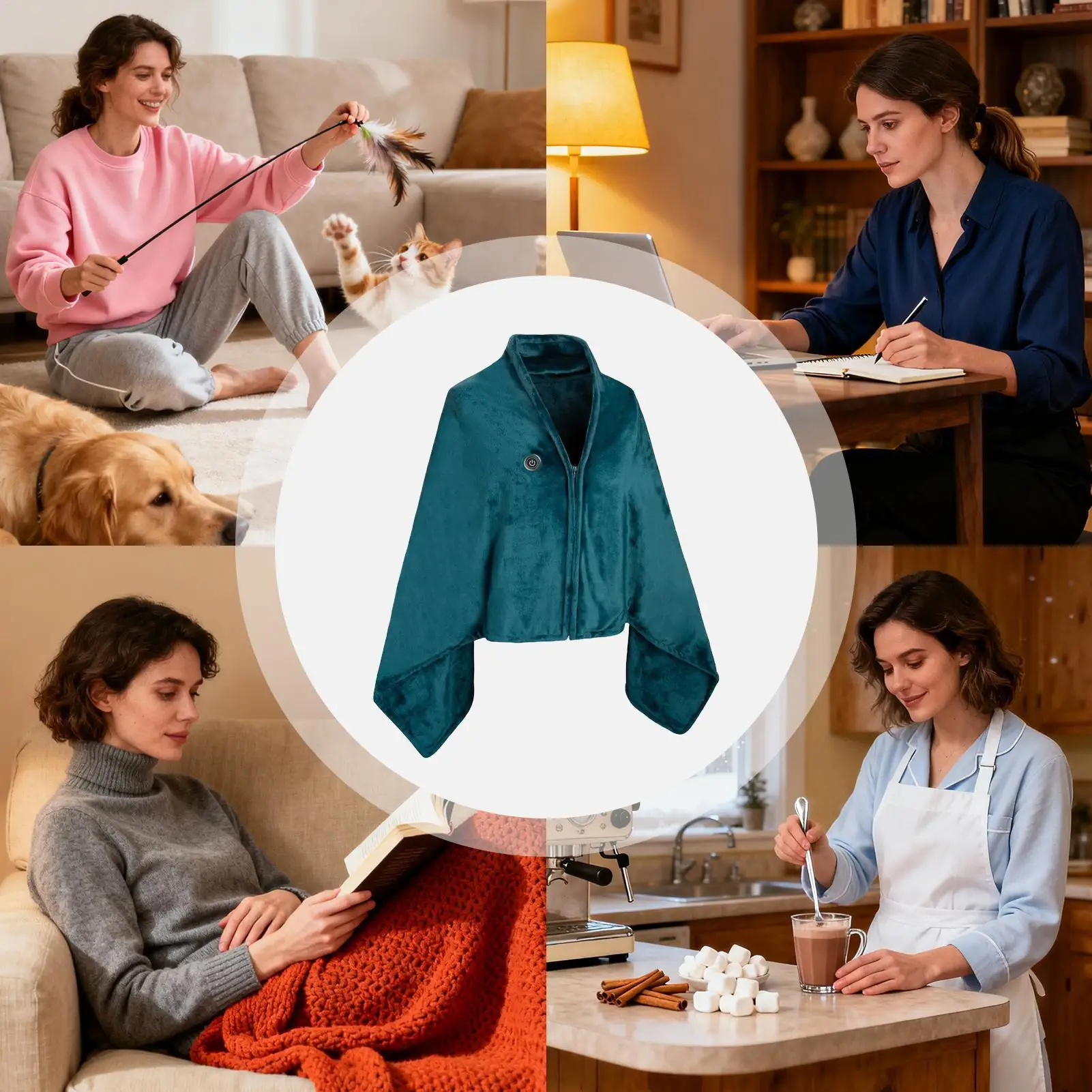 Heated Throw Blanket Wearable Electric USB Rechargeable Warmer Portable Electric Blanket For Room Offices School Travel Camp