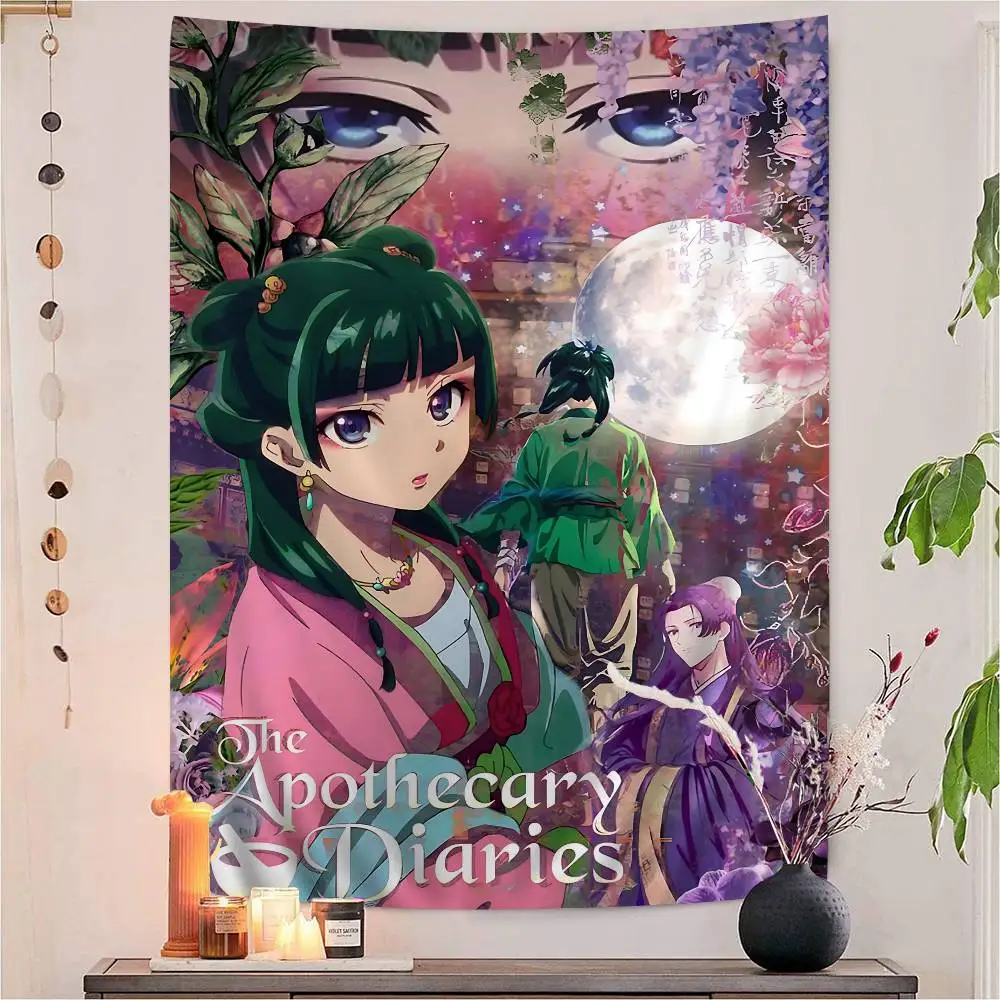 Anime T-The A-Apothecary D-Diaries Tapestry Art Printing Japanese Wall Tapestry Anime Wall Hanging Home Decor