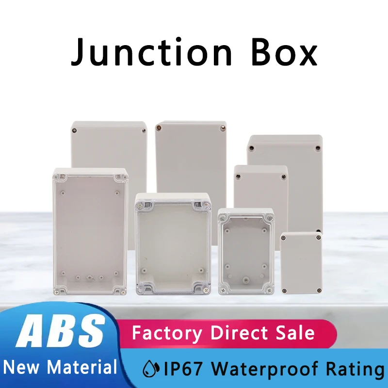 

F Series Outdoor IP67 Waterproof Junction Box Housing Rainproof ABS Plastic Enclosure Screw Cable Sealed Cases for Electronics