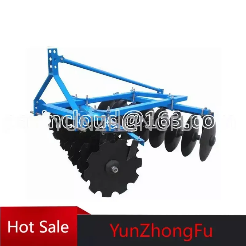 

Tractor Mounted Small Disc Harrow After Tillage, The Soil Is Broken Tillage Tools Loose Soil Surface Is Leveled Light Harrow