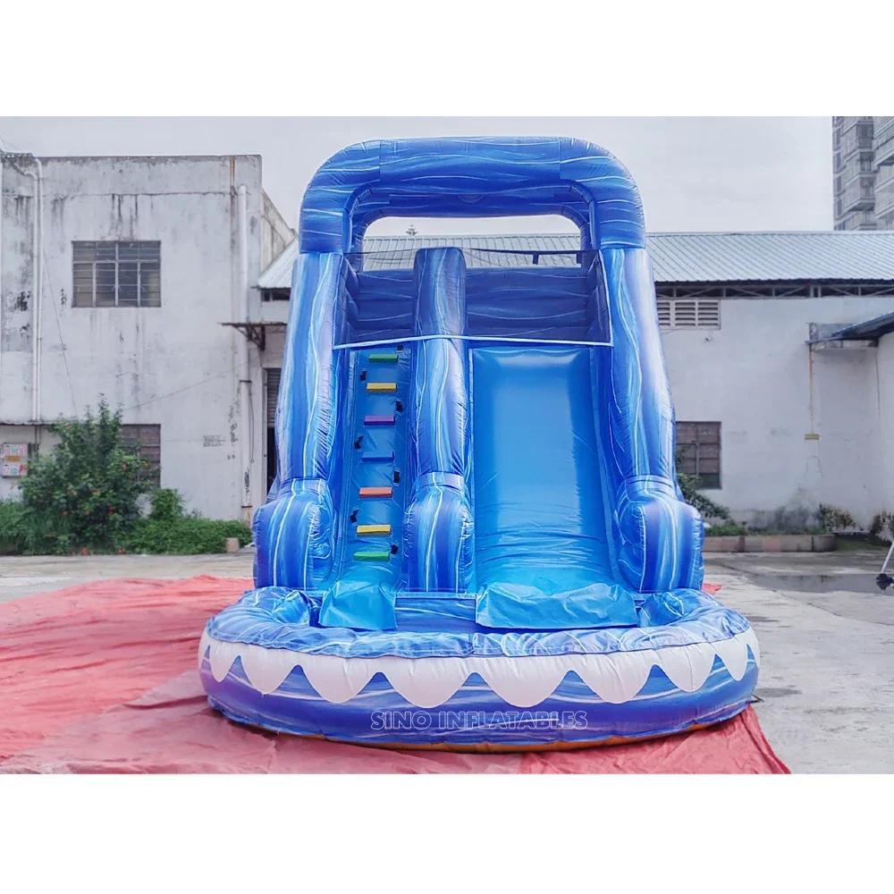 17' high kids ocean wave inflatable water slide with pool certified by EN14960 made of lead free material from Sino Inflatables