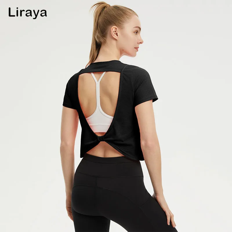 Women's Yoga Backless Crop Top - Sexy Loose Gym Fitness Sportswear for Running Workout, Breathable Sports T-shirt & Jogger Vest