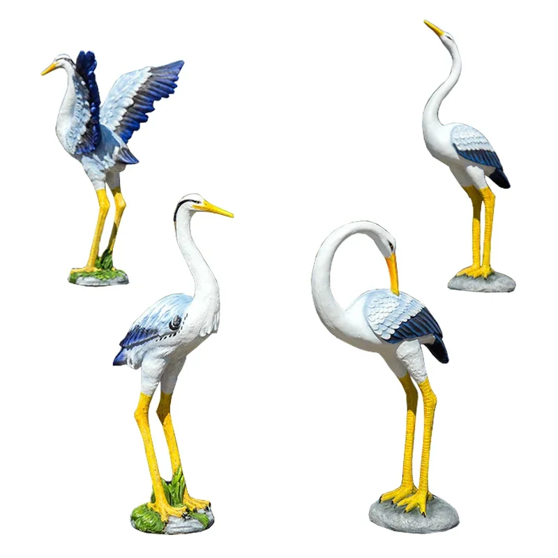 

Manufacturer garden ornaments outdoor fiberglass simulation animal Crane egrets garden decoration
