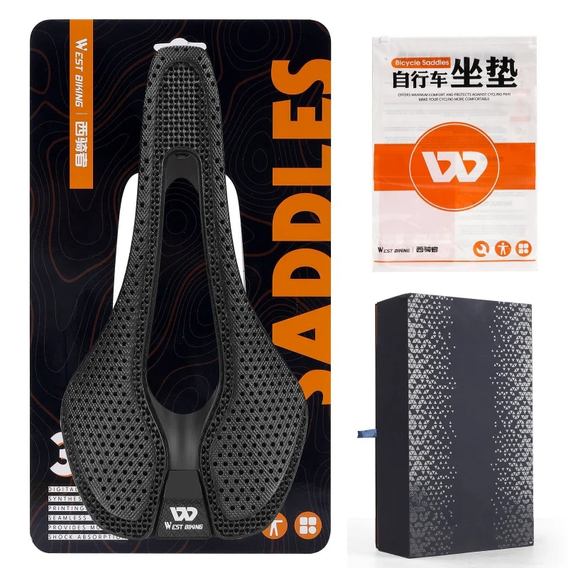 

WEST BIKING 3D Printed Carbon Fiber Bike Saddle Honeycomb High Stiffness Seat