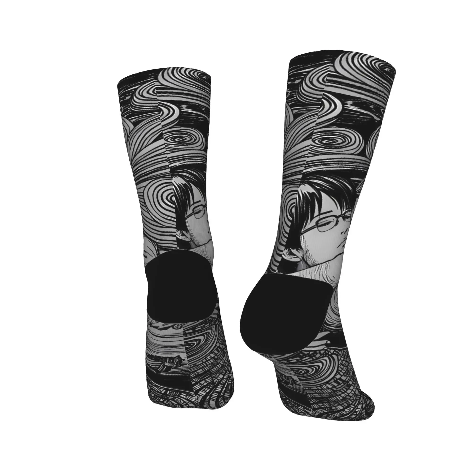 Tomie junji ito meias elegantes mulheres homens meias respiráveis primavera ao ar livre impresso anti skid meias presente