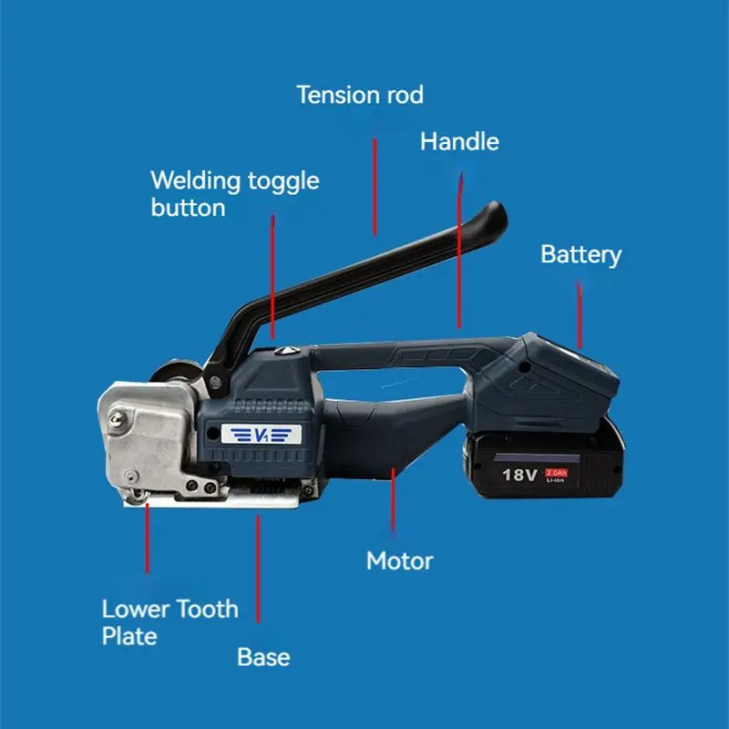 Imagem -04 - Máquina Elétrica Strapping 1316 mm Máquina de Embalagem pp Pet Strap Tensão 3500n Display Digital Ferramenta de Envolvimento Portátil v1