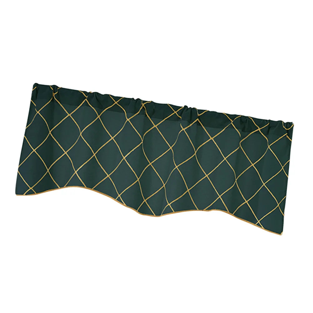 

Household Short Curtain Window Short Curtains Kitchen Bar Cabinet Geometric Dark Green Embroidery Elegant Rustic Modern Design