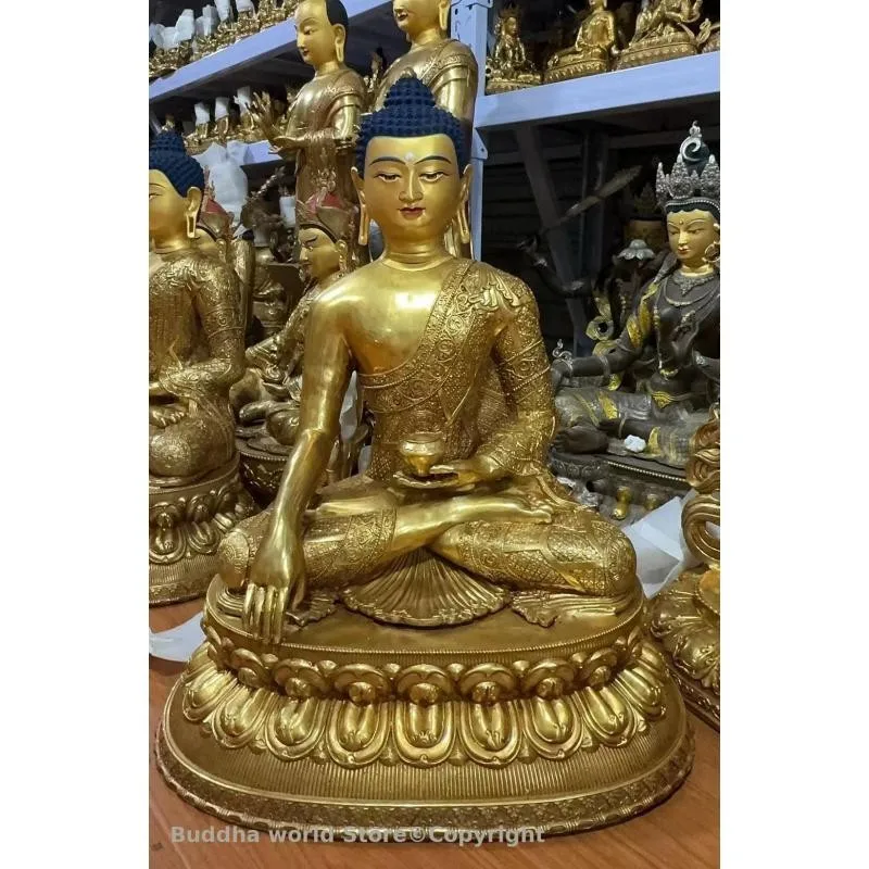 

60cm huge Asia Tibet Nepal Thailand temple audience hall Offering Buddha statue copper Shakyamuni the buddha Buddhism sculpture