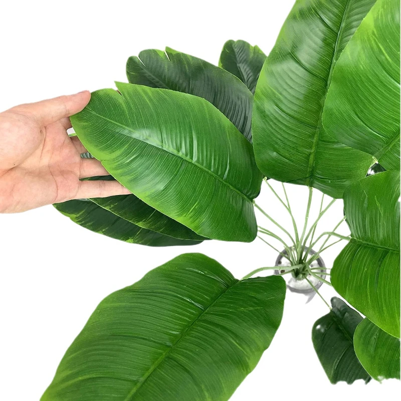 90cm 24 Leaf Artificial Banana Tree Fake Palm Leaves Monstera Leaf Large Tropical Palm Tree Real Touch Green Plant Home Decor