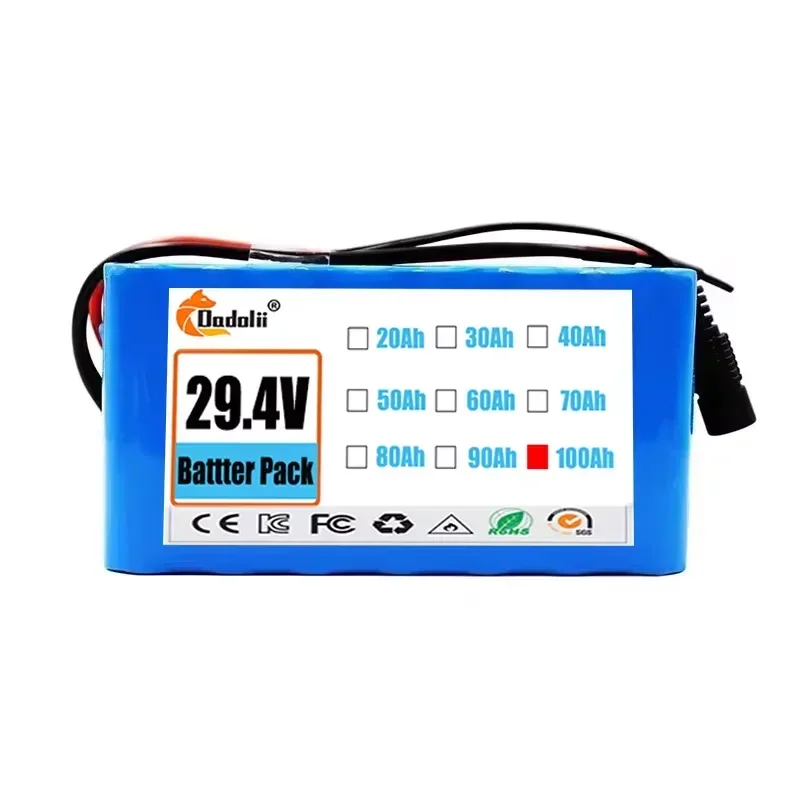 29.4V 100Ah 7s3p 18650 battery lithium battery Suitable for 24V-29.4V motors Lithium ion Battery pack + 2A Charger