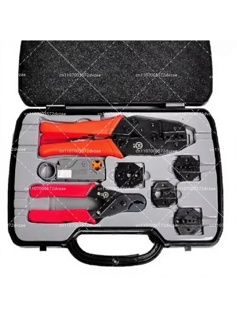 Network Cable Crimper Tool Kit, Wire Stripper, Replaceable Indenter Presser for Ethernet