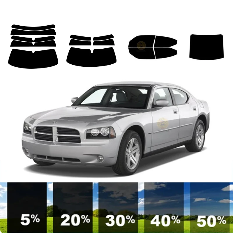 

Предварительно вырезанная съемная тонировочная пленка для окон для автомобиля, 100% УФР, 5%-35%VLT, теплоизоляция, карбон ﻿ Для зарядного устройства DODGE 2006-2010 гг.