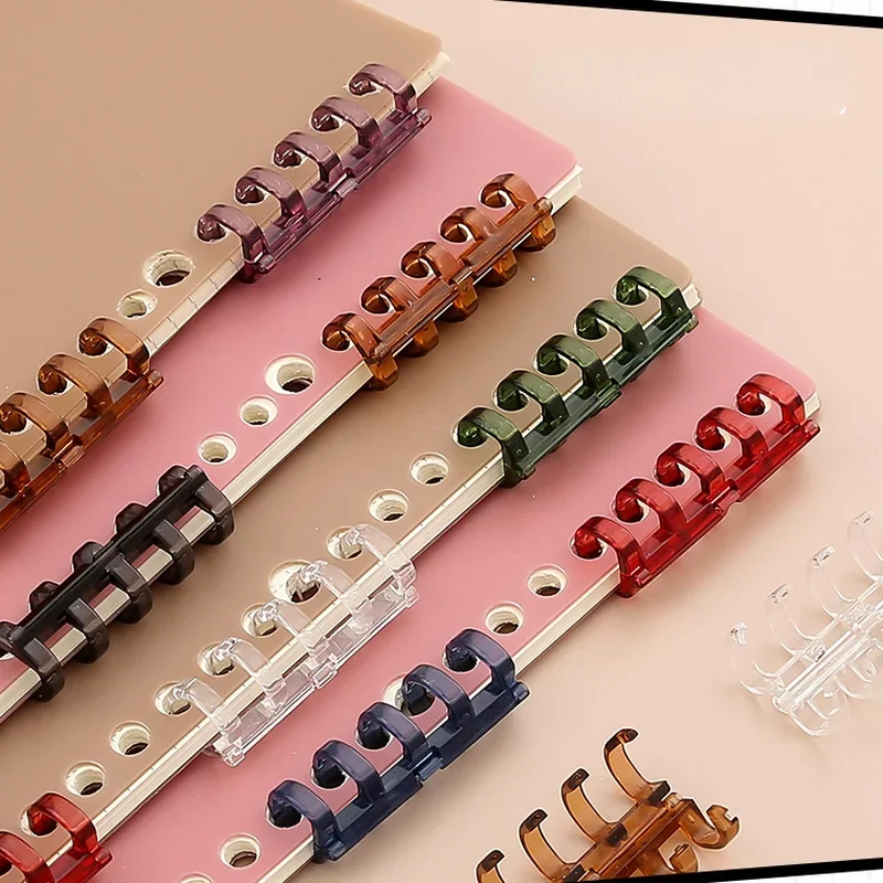 5 Ring Plastic Loose Leaf Binder Rings Crystal Binding Spines Snap Split Binding Combs for Scrapbook Photo Album Learning Cards