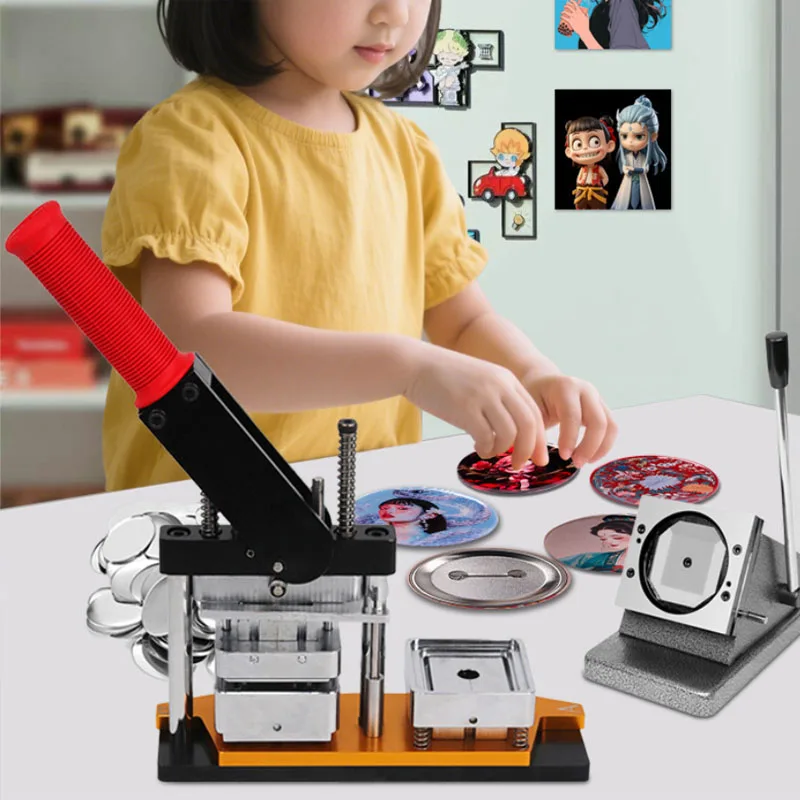 DIY Rectangle Fridge Magnet Machine Kit  Rectangular Badge Maker Magnetic Badge Making Machine for Refrigerator Home Creation