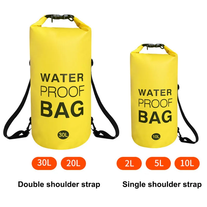 Waterproof Swimming Bag Dry Sack Backpack 2/5/10/20/30L Floating Dry Gear Bags Fishing Boating Kayaking Rafting Storage Bag