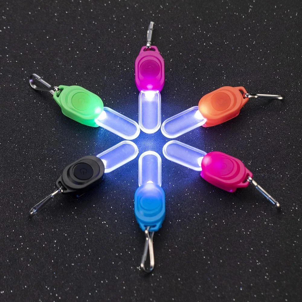 LED Keychain Flashlight Mini Night Running Clip Light Portable Self-defence Light Pet Glow Pendant Light Outdoor Warning torch