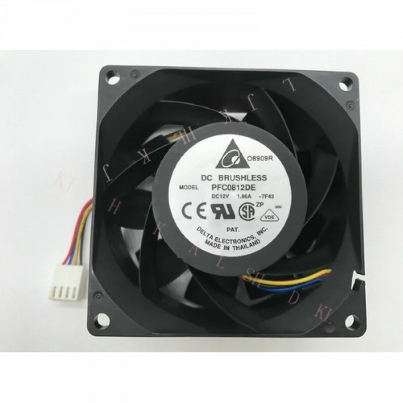 N  FOR  Delta DC BRUSHLESS PFC0812DE 8CM 12V 1.86A 8038 4-wire PWM high wind violent fan